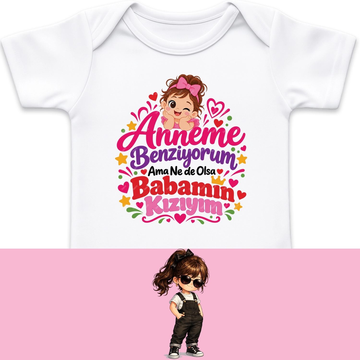 Anneme Benziyorum Ama Ne De Olsa Babamın Kızıyım - Bebek Body Zıbın