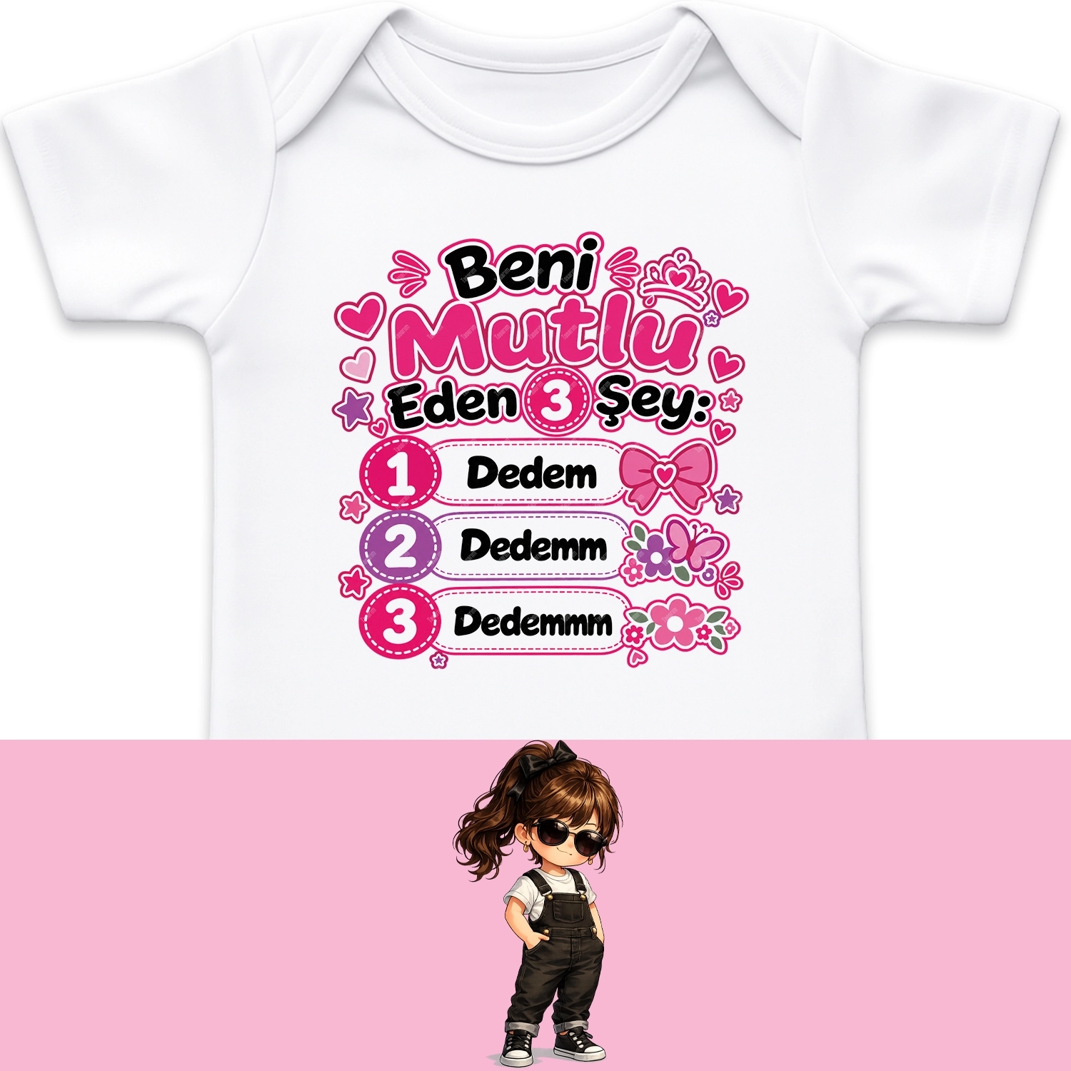 Beni Mutlu Eden 3 Şey Dedem - Bebek Body Zıbın
