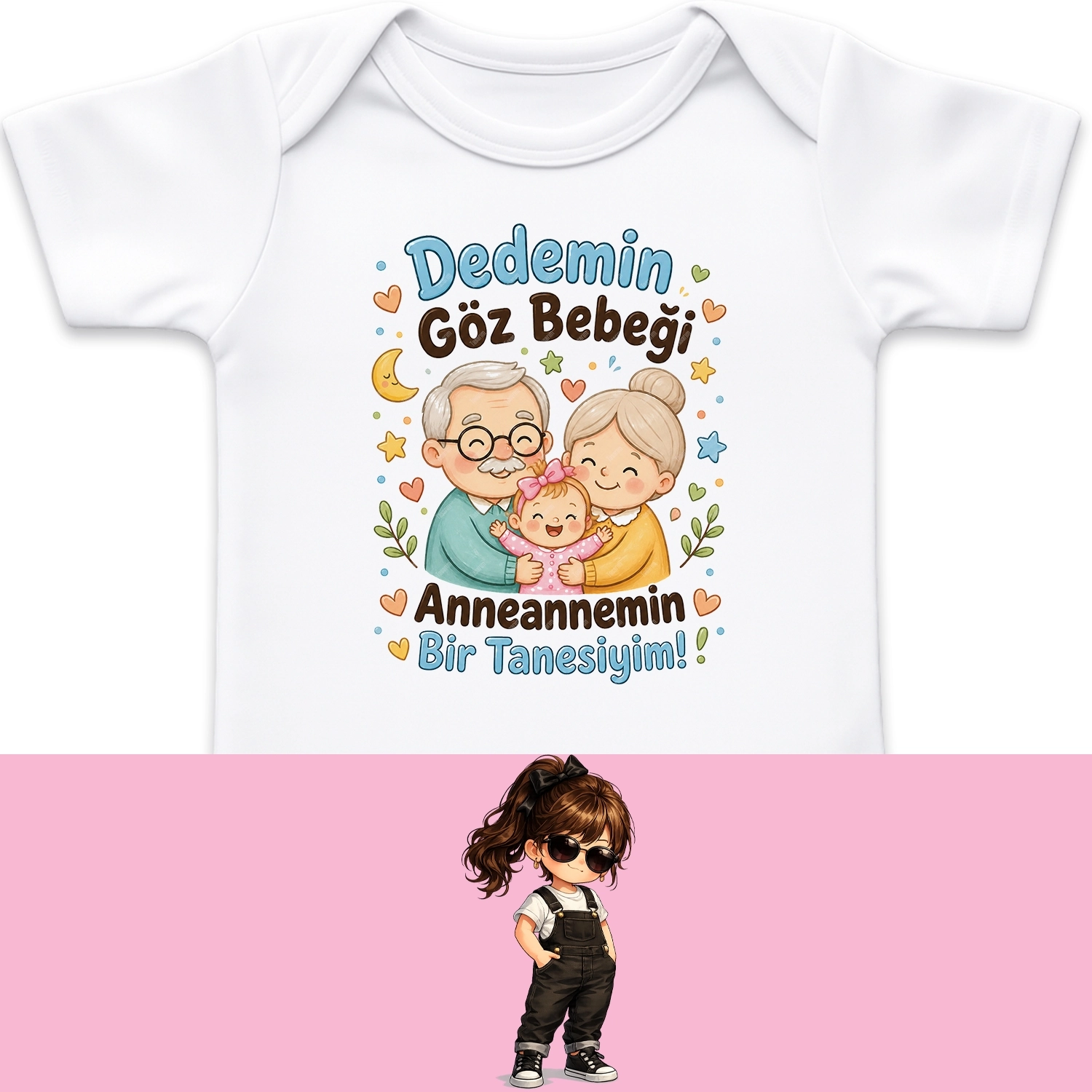 Dedemin Göz Bebeği Anneannemin Bir Tanesiyim - Bebek Body Zıbın