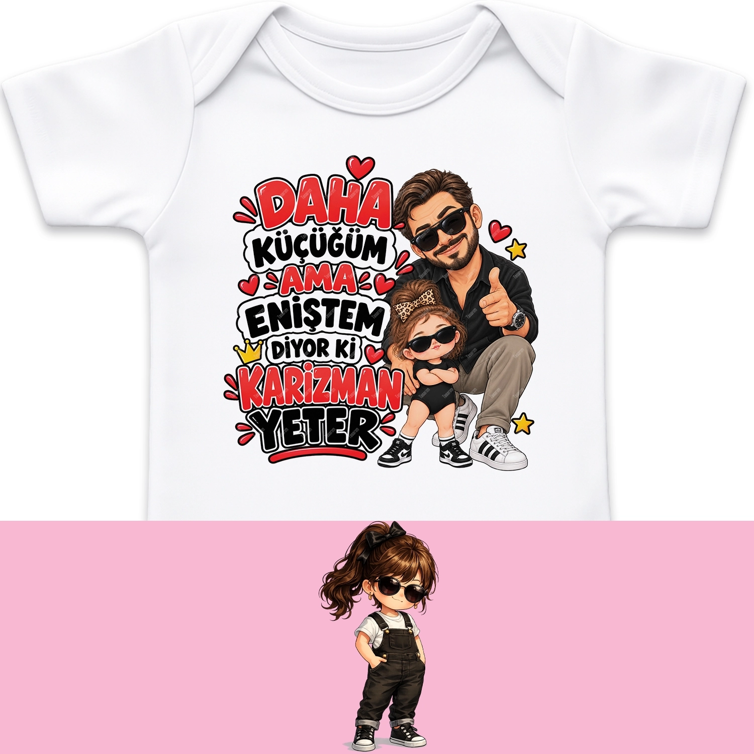 Daha Küçüğüm Ama Eniştem Diyor Ki Karizman Yeter - Bebek Body Zıbın