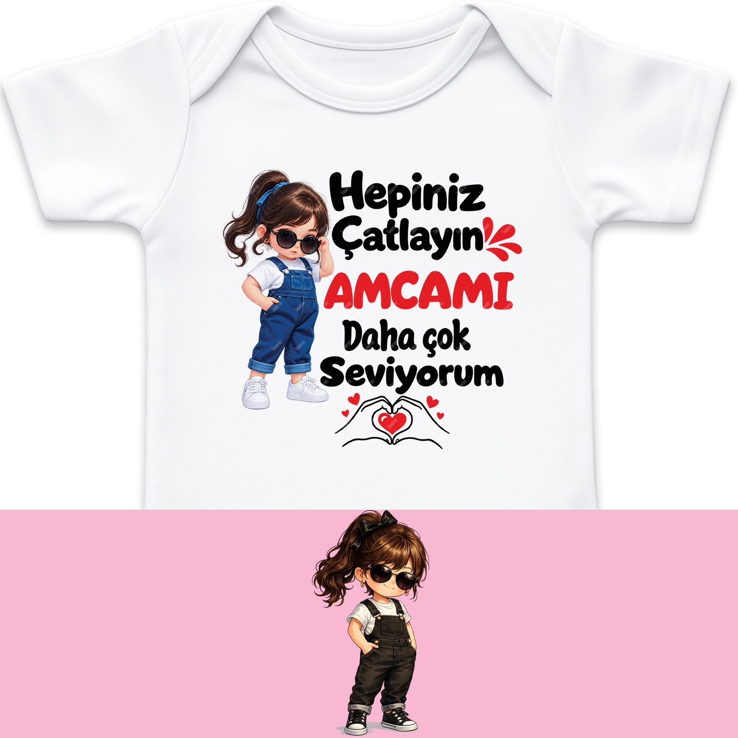 Hepiniz Çatlayın Amcamı Daha Çok Seviyorum - Bebek Body Zıbın