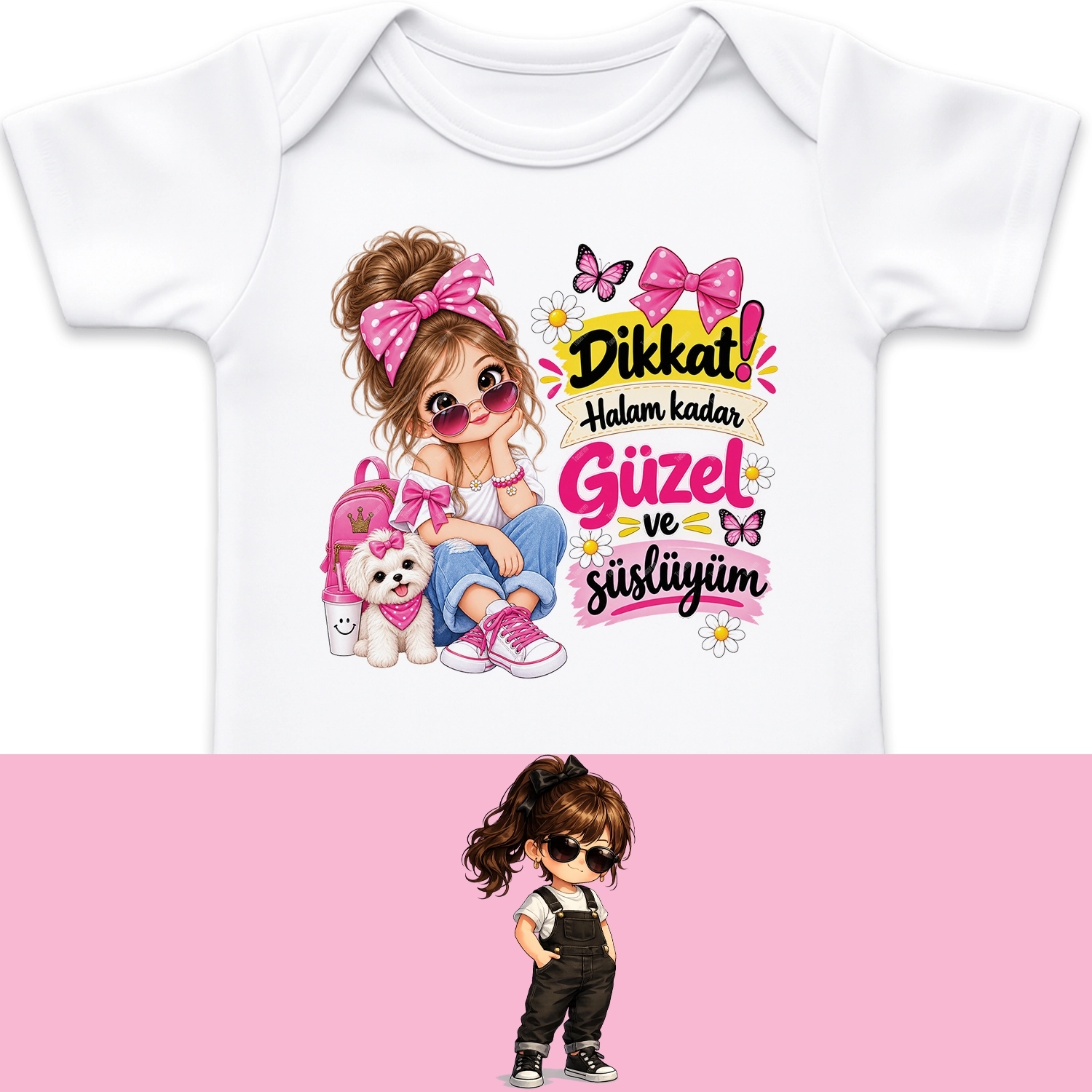 Dikkat Halam Kadar Güzel Ve Süslüyüm - Bebek Body Zıbın