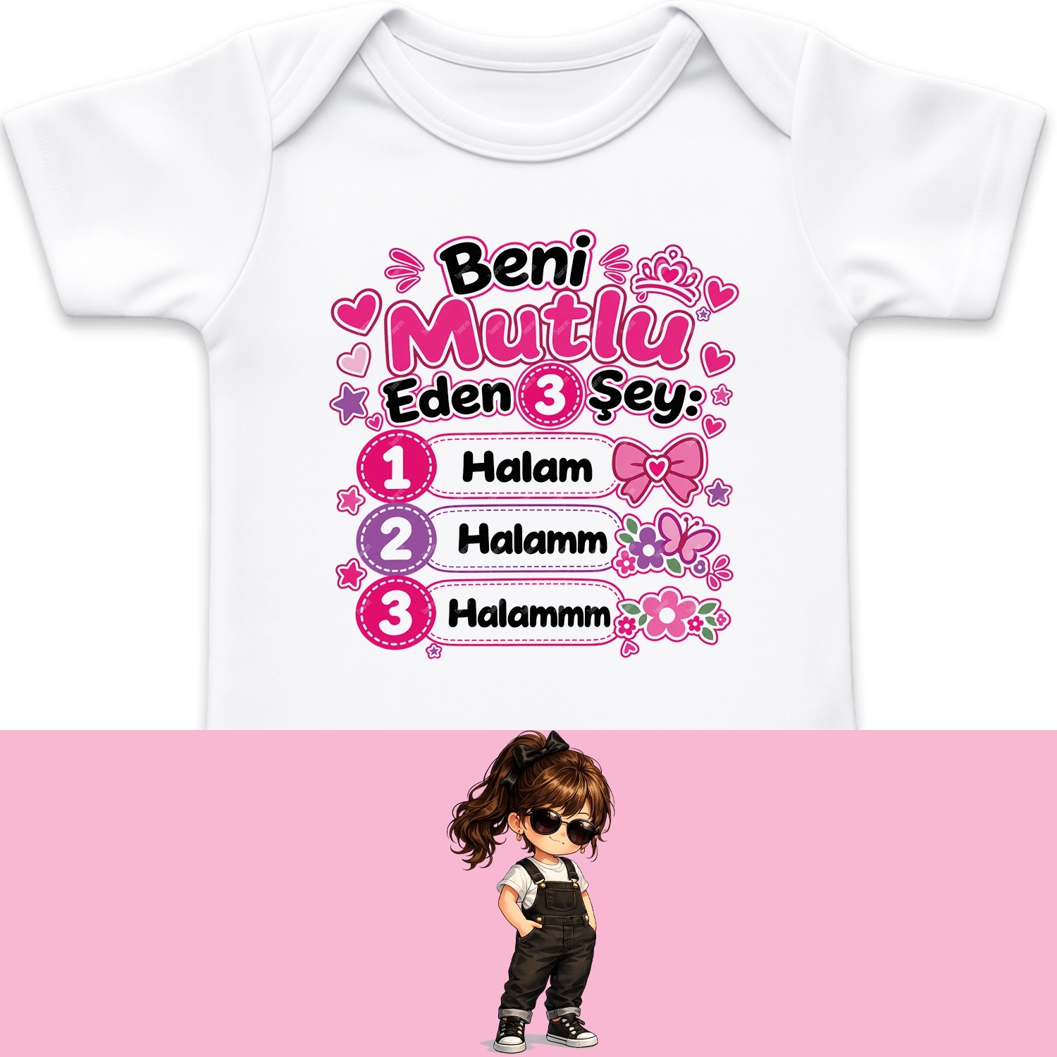 Beni Mutlu Eden 3 Şey Halam - Bebek Body Zıbın