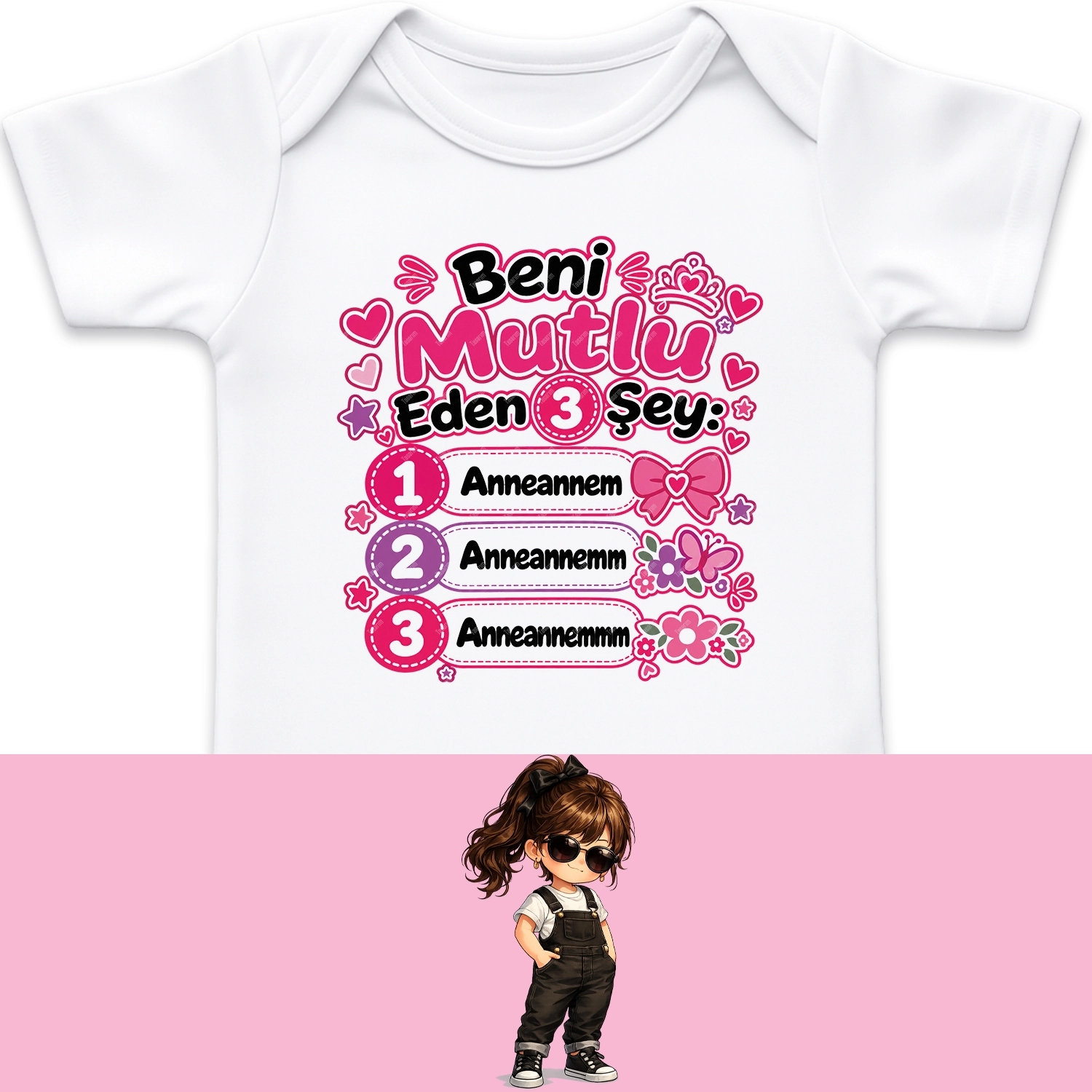 Beni Mutlu Eden 3 Şey Anneannem - Bebek Body Zıbın