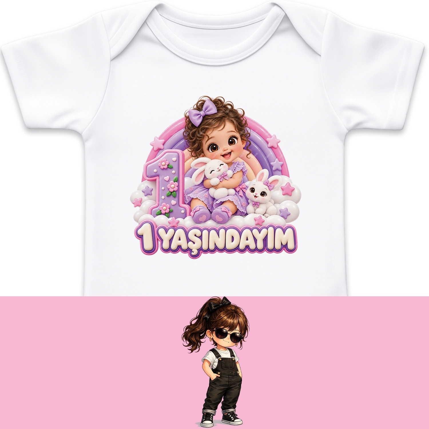 1 Yaşındayım - Bebek Body Zıbın