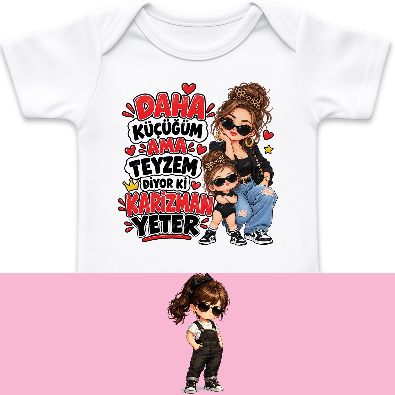 Daha Küçüğüm Ama Teyzem Diyor Ki Karizman Yeter - Bebek Body Zıbın