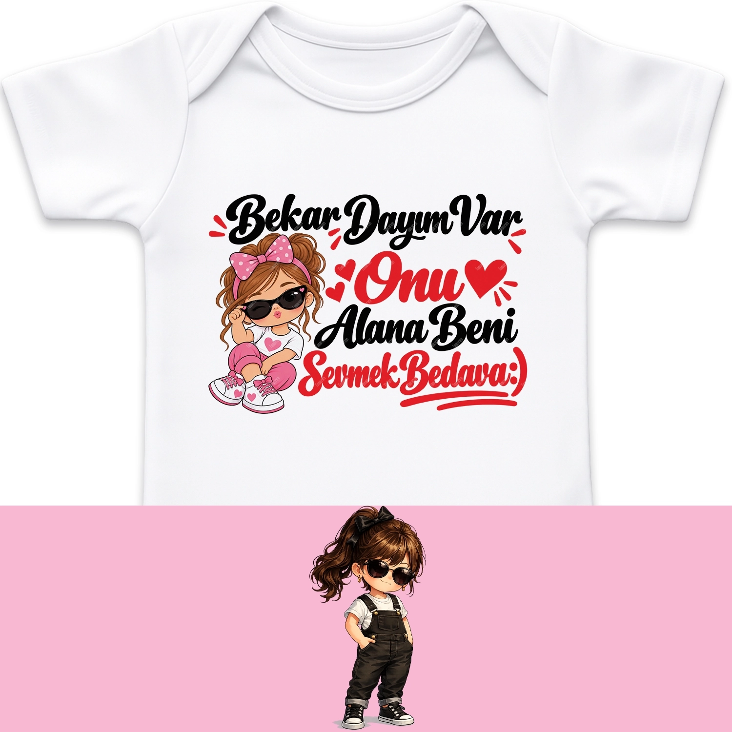 Bekar Dayım Var Onu Alana Beni Sevmek Bedava - Bebek Body Zıbın