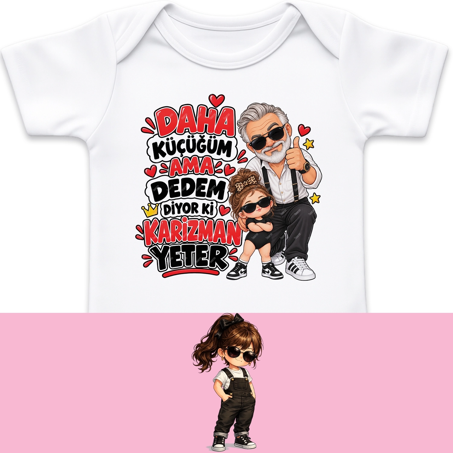 Daha Küçüğüm Ama Dedem Diyor Ki Karizman Yeter - Bebek Body Zıbın