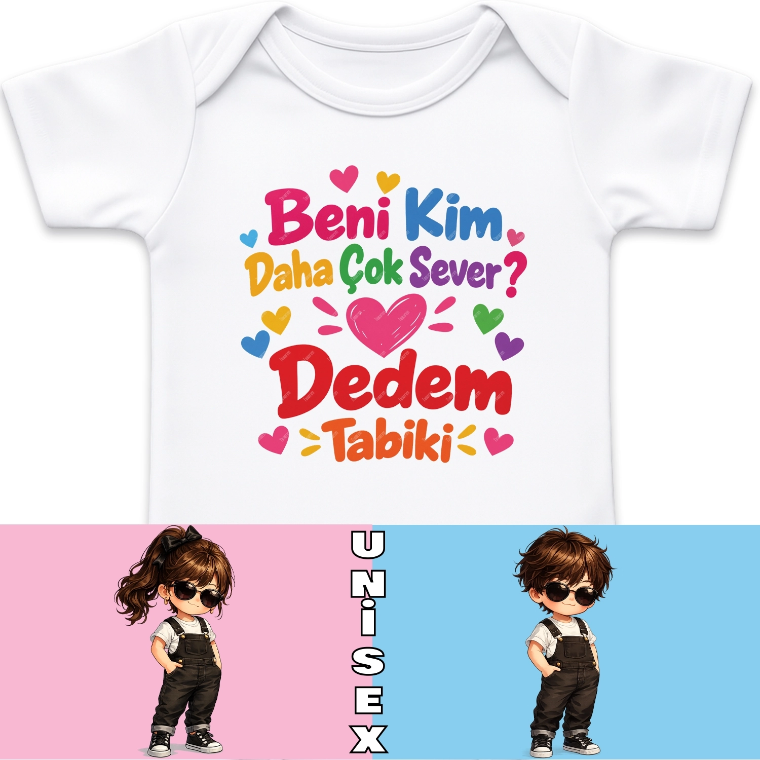 Beni Kim Daha Çok Sever Dedem Tabiki - Bebek Body Zıbın