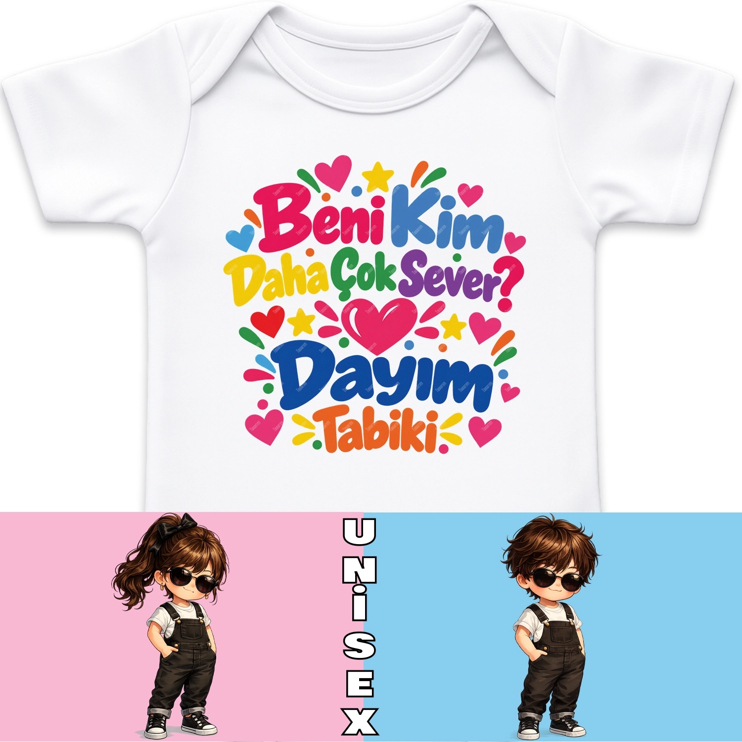 Beni Kim Daha Çok Sever Dayım Tabiki - Bebek Body Zıbın