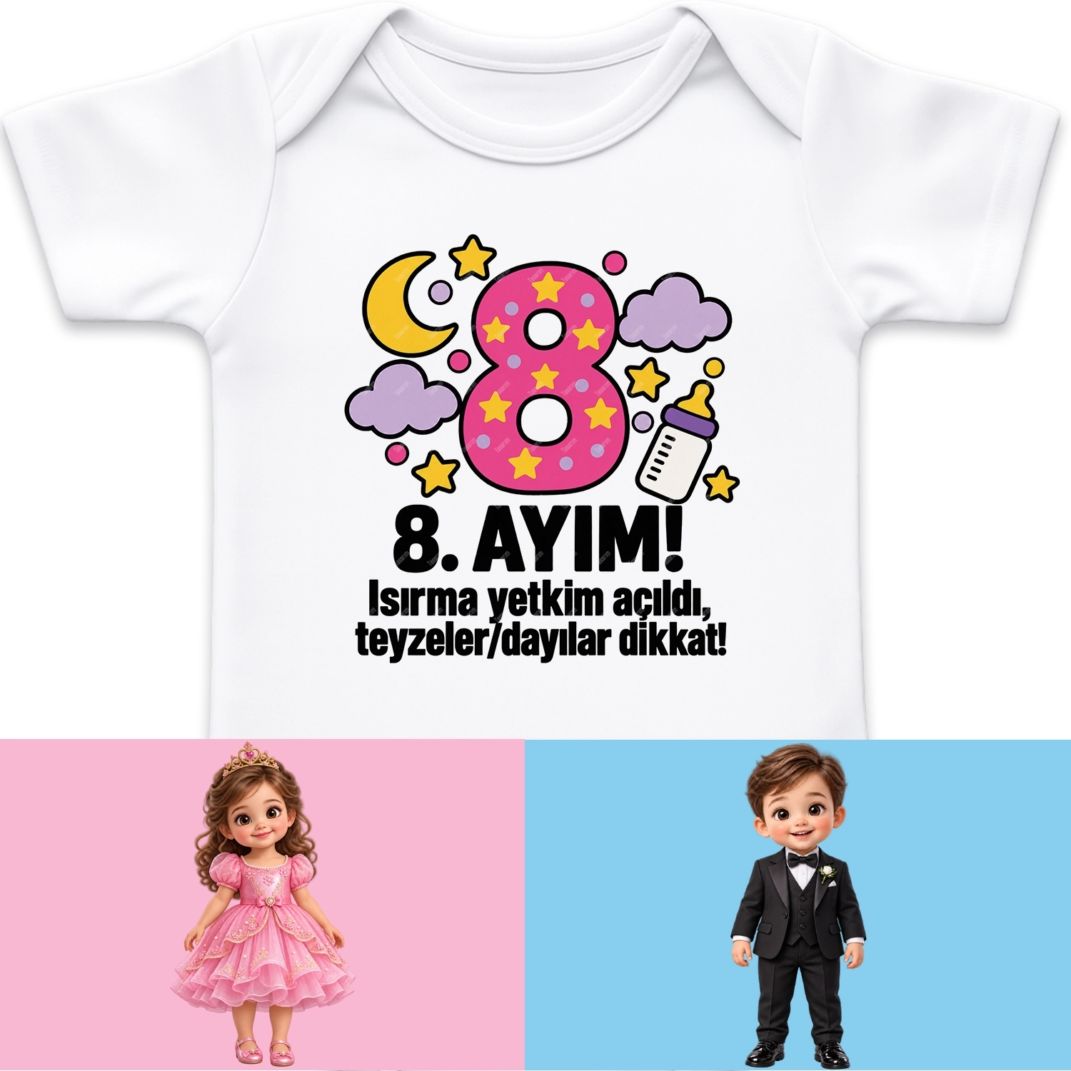 8. Aylık - Isırmaya Yetkim Açıldı Teyzeler / Dayılar Dikkat - Bebek Body Zıbın