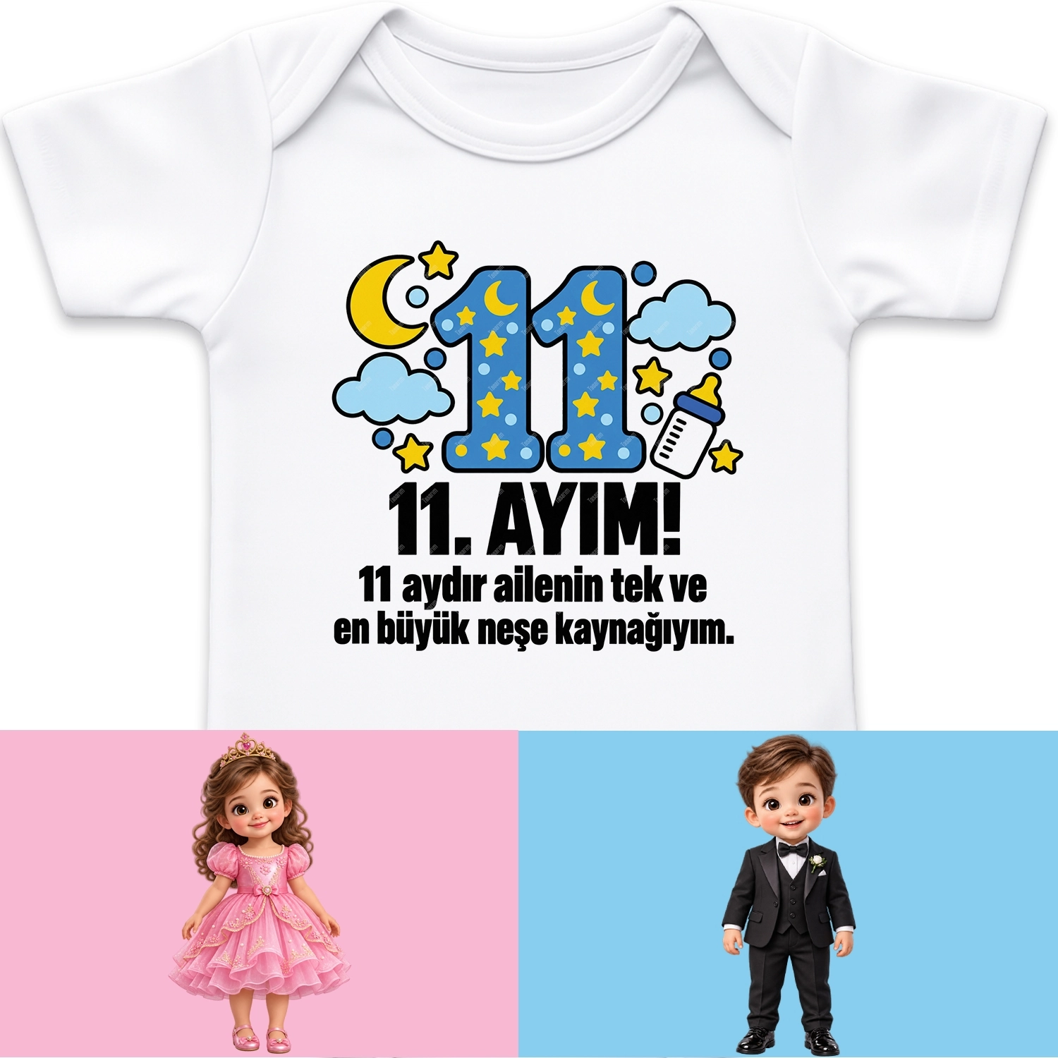 11. Aylık - 11 Aydır Ailenin Tek Ve En Büyük Neşe Kaynağıyım - Bebek Body Zıbın