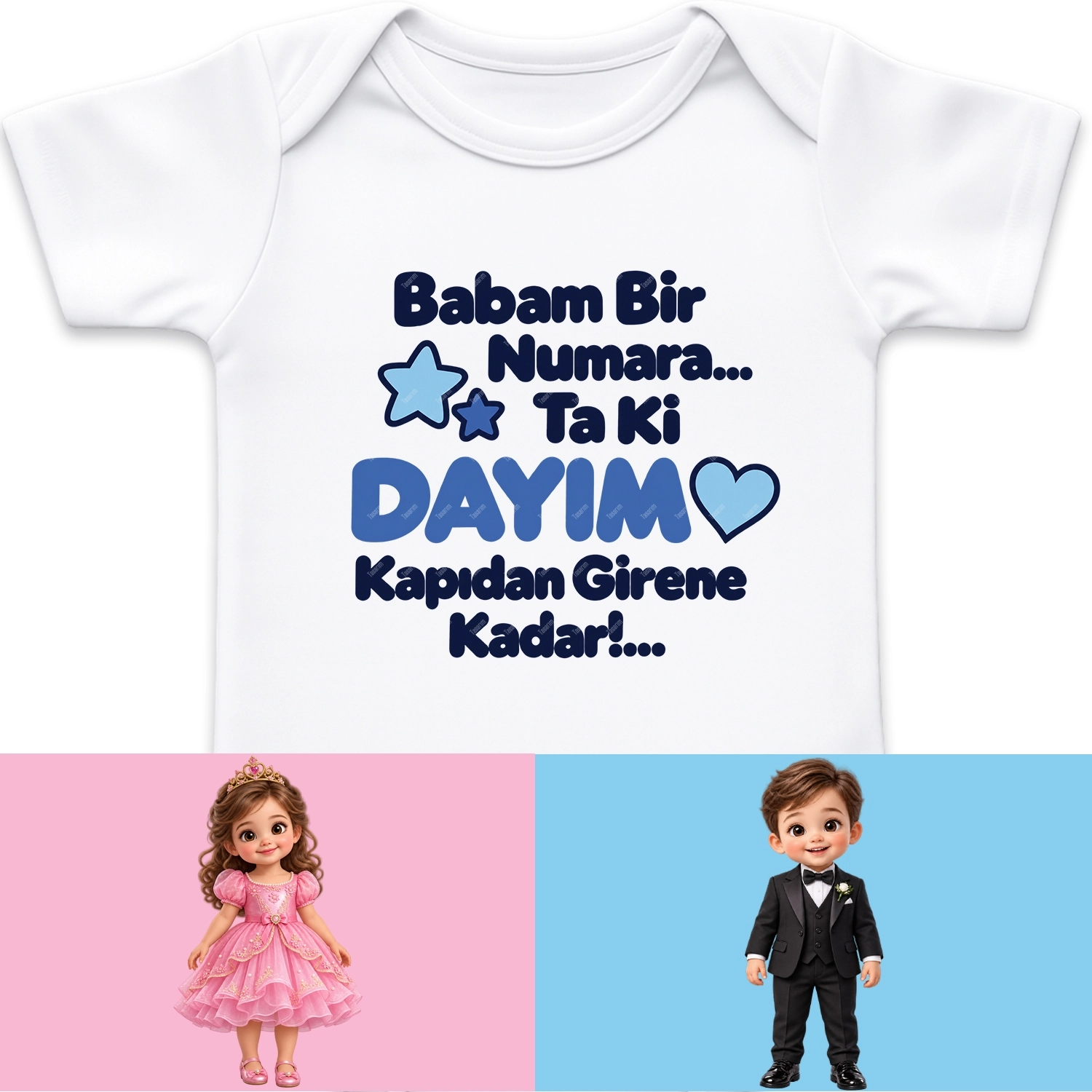 Babam Bir Numara Ta Ki Dayım Kapıdan Girene Kadar - Bebek Body Zıbın