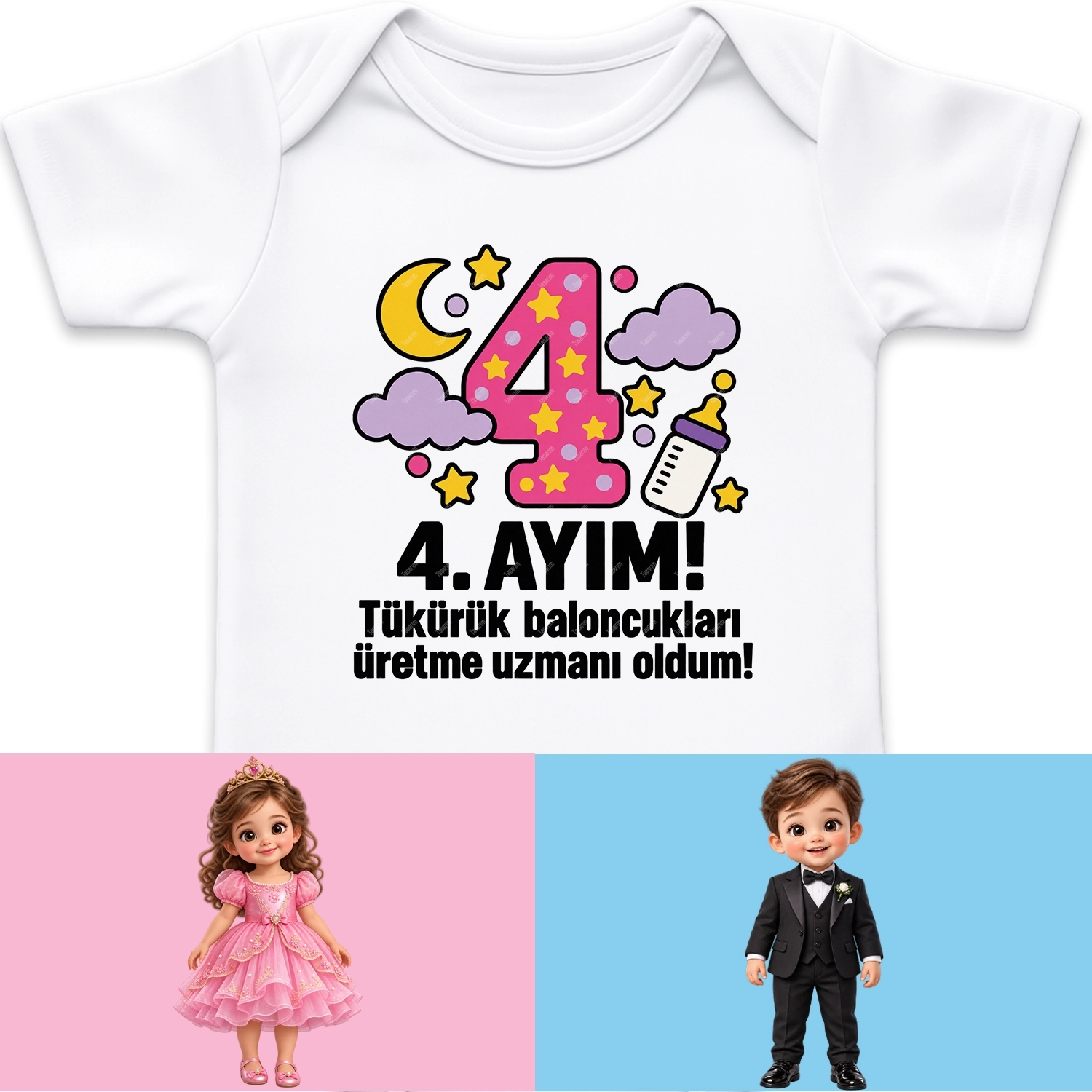 4. Aylık - Tükürük Baloncukları Üretme Uzmanı Oldum - Bebek Body Zıbın
