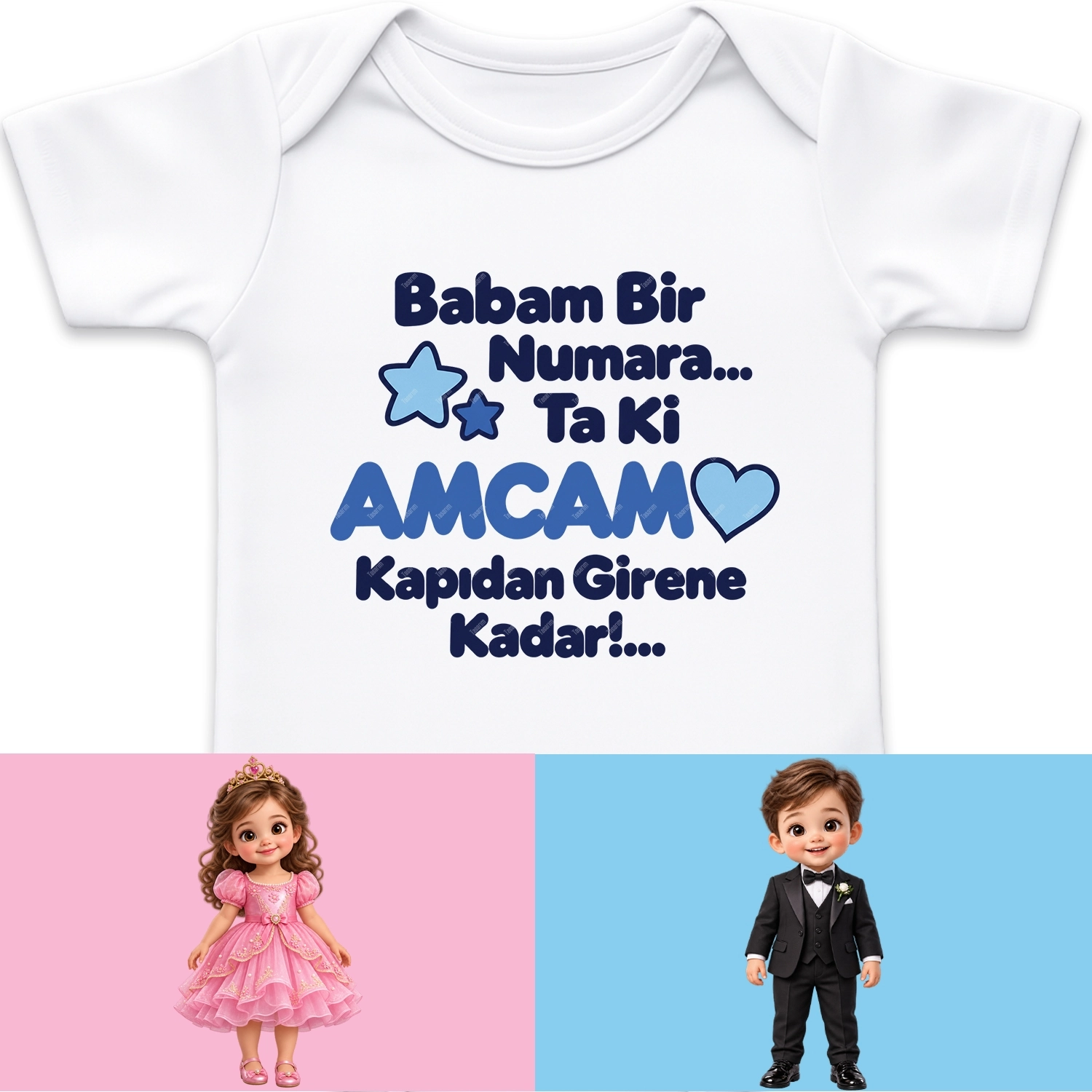 Babam Bir Numara Ta Ki Amcam Kapıdan Girene Kadar - Bebek Body Zıbın
