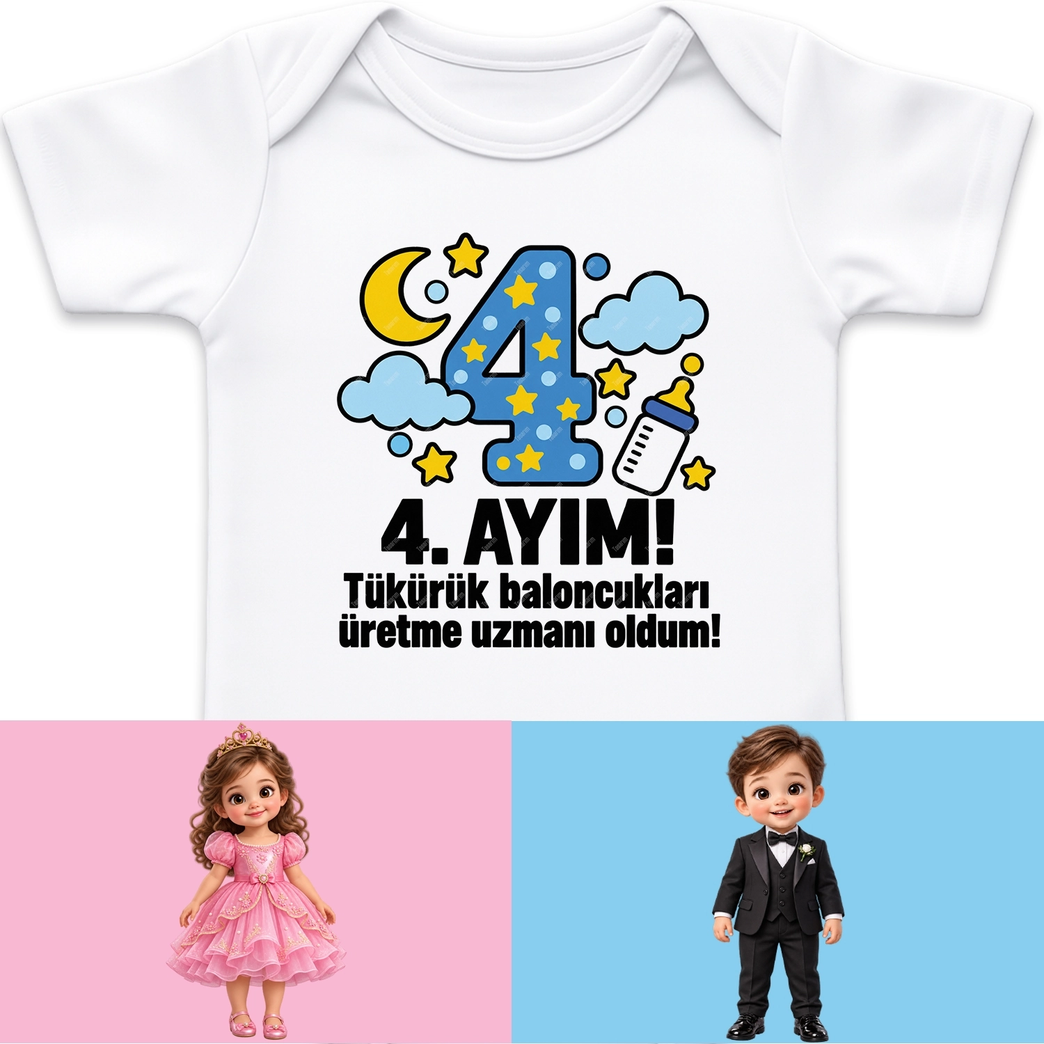 4. Aylık - Tükürük Baloncukları Üretme Uzmanı Oldum - Bebek Body Zıbın